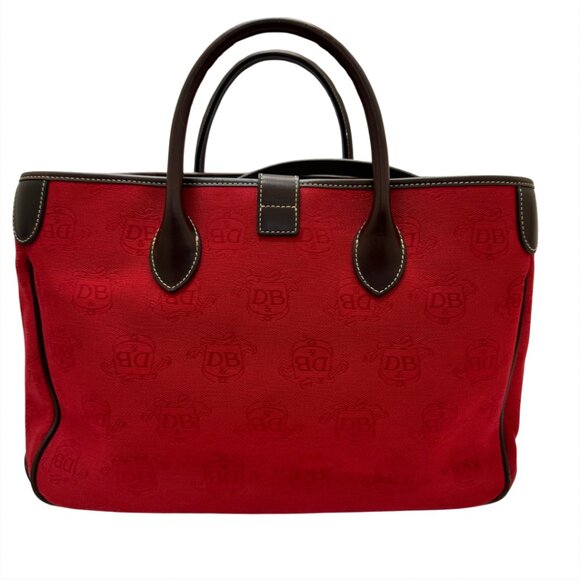 Dooney & Bourke Double Handle-Tote Satchel Donegal Crest Red-Brown Bag - Picture 6 of 12